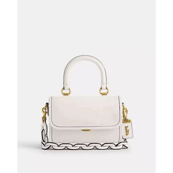 NWT Coach Rogue Top Handle Bag Brass/Chalk Glove tanned Leather CP135 - Picture 8 of 16